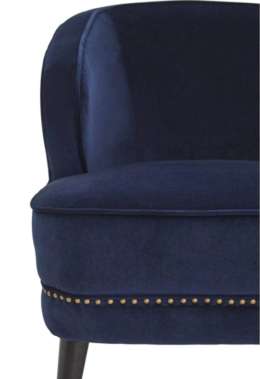 Hallie Velvet Armchair - Navy