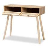 MACLEAN MID CENTURY MODERN RATTAN AND NATURAL BROWN