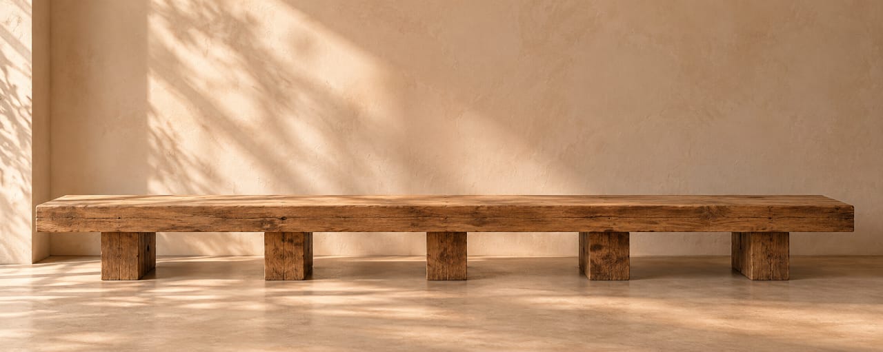 The Rustic Solid Wood Bench | Rustica