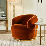 Tubby Swivel Occasional Chair - Caramel Velvet