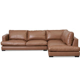 Pearson 4 Seater Right Chaise Leather Sofa - Caramel Brown
