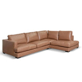 Pearson 4 Seater Right Chaise Leather Sofa - Caramel Brown
