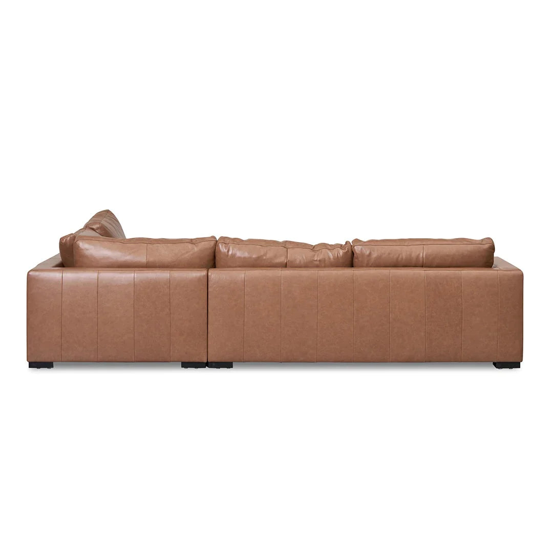 Pearson 4 Seater Right Chaise Leather Sofa - Caramel Brown