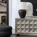 Abbey Foot Stool - Black Boucle