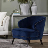 Hallie Velvet Armchair - Navy