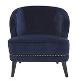Hallie Velvet Armchair - Navy