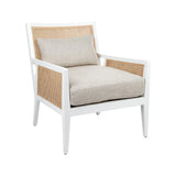 Newport White Rattan Arm Chair