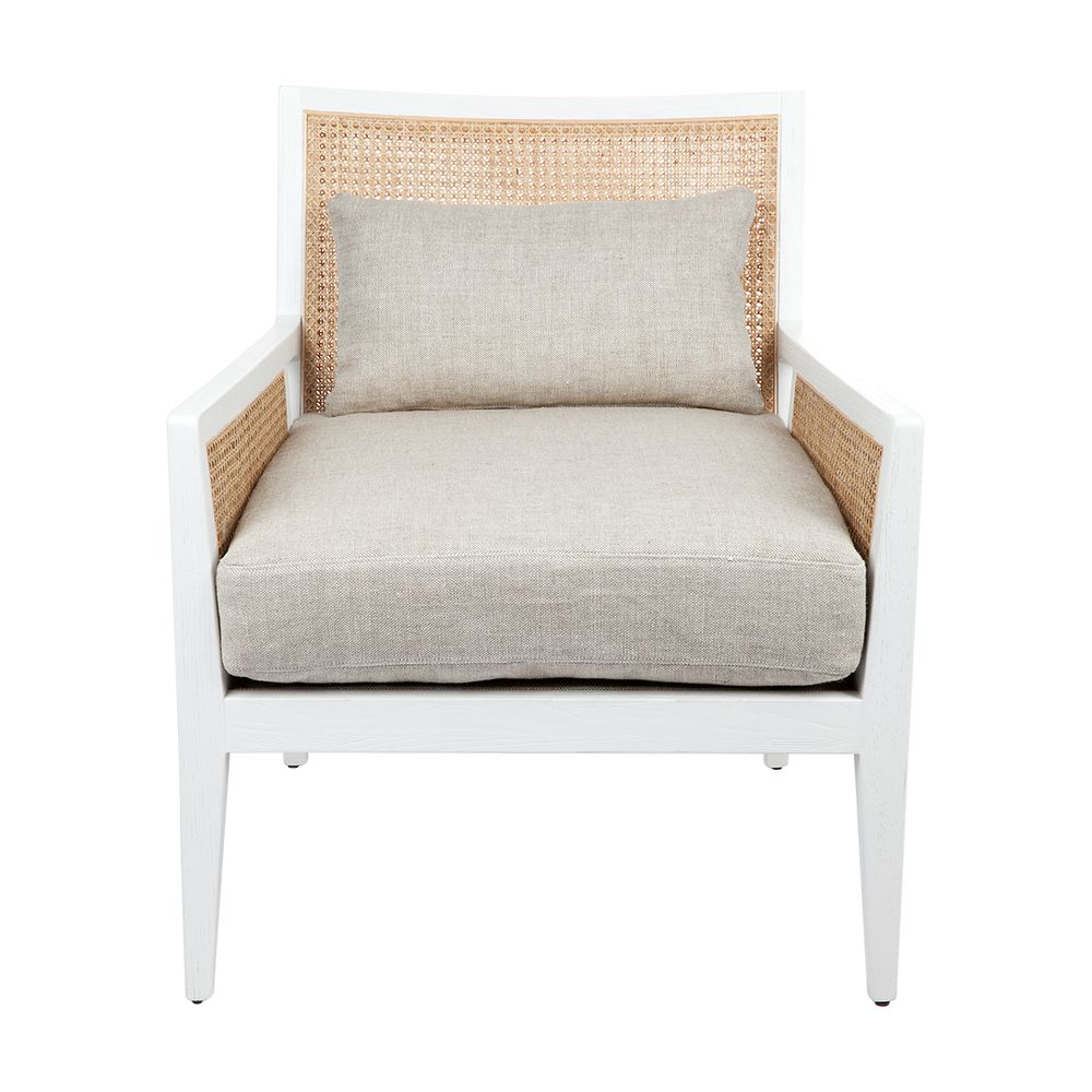 Newport White Rattan Arm Chair