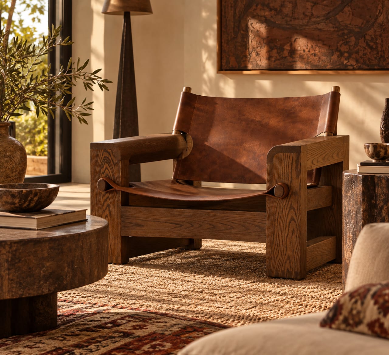 RUSTICA | The Oak &amp; Leather Lounge Chair