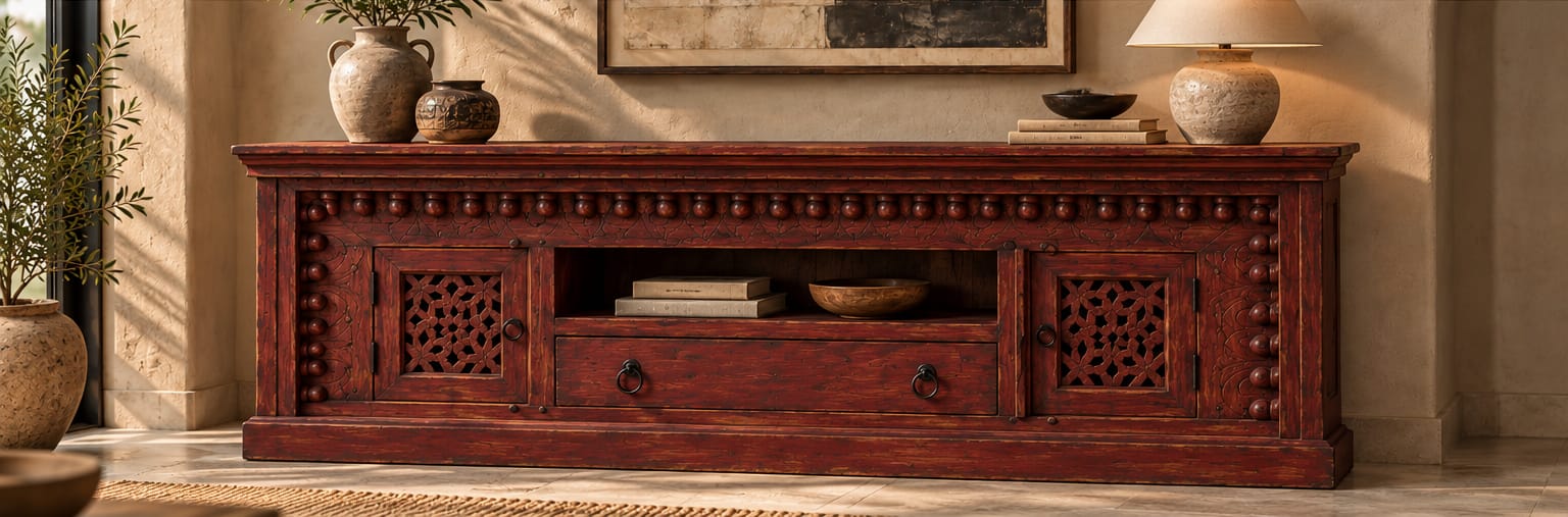 Rustica Heritage Carved TV Console