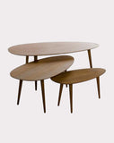 Oval coffee set of 3 tables