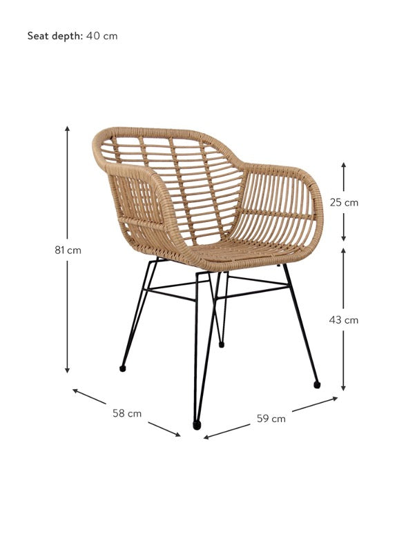 Dartford Armchair in Rattan Look