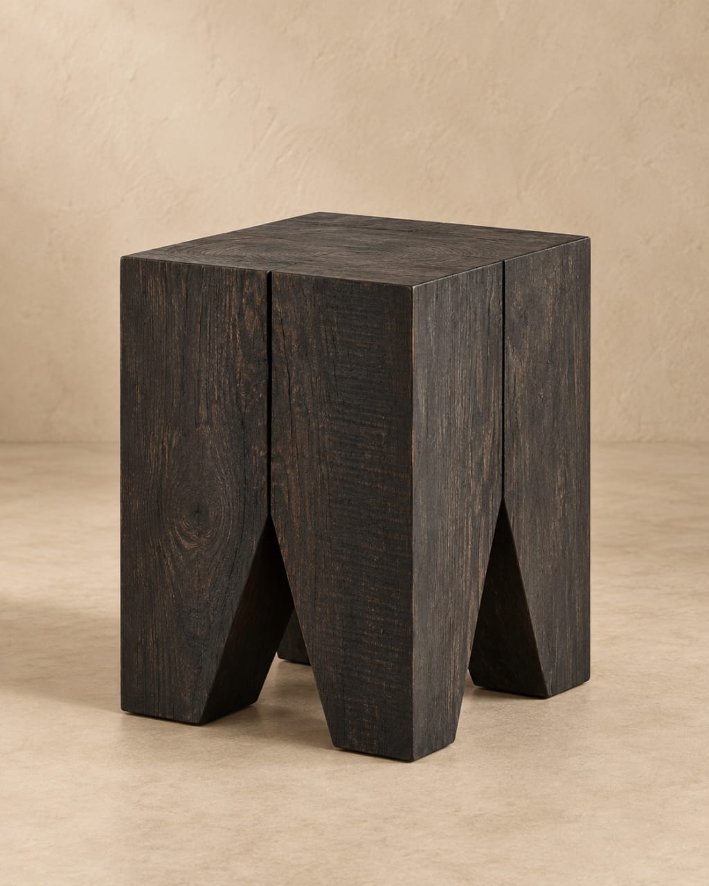 Rustic Solid Wood Side Table