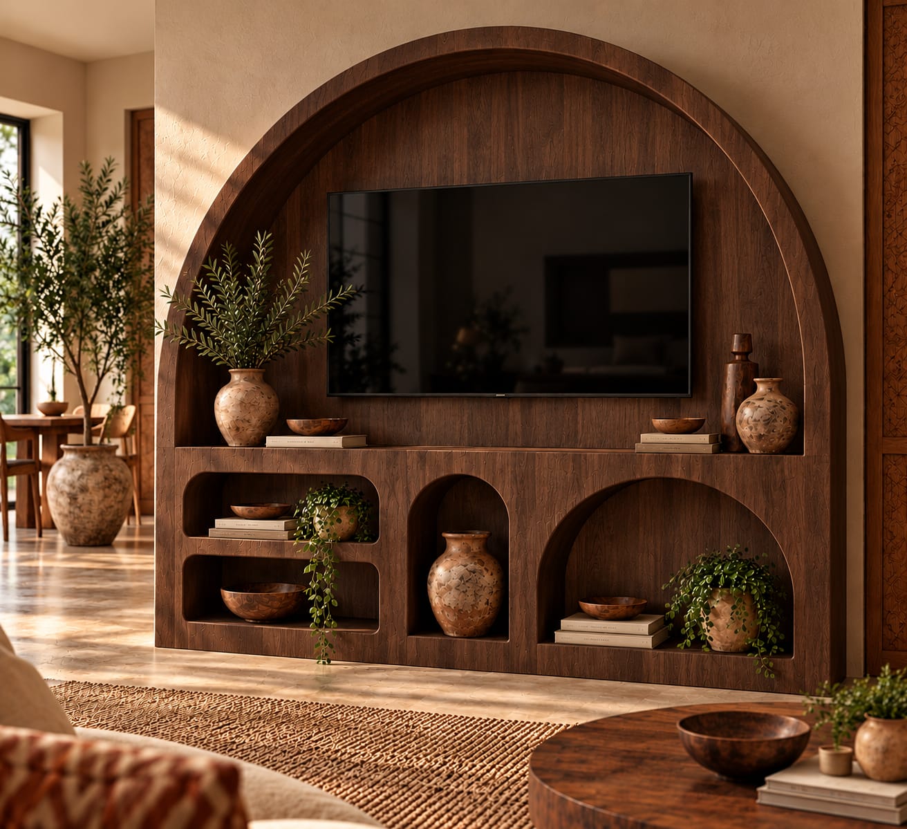 Rustica Heritage Arch TV Wall Unit