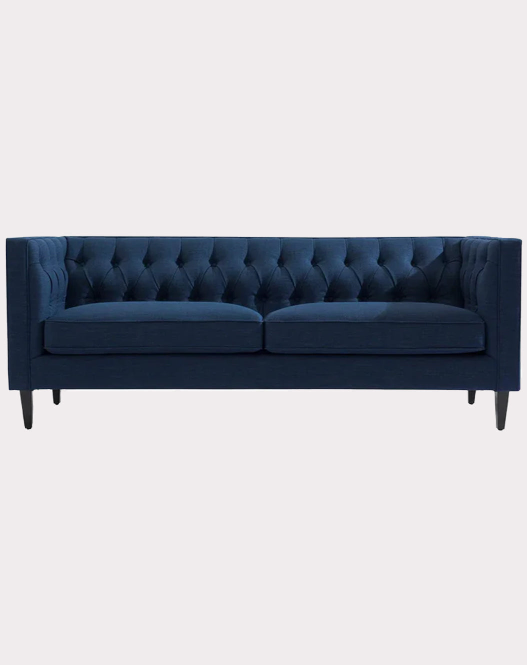Tuxedo Button Tufted Sofa - Navy Velvet
