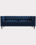 Tuxedo Button Tufted Sofa - Navy Velvet