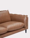 Brighton 4 Seater Left Chaise Leather Sofa - Caramel Brown