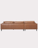 Brighton 4 Seater Left Chaise Leather Sofa - Caramel Brown