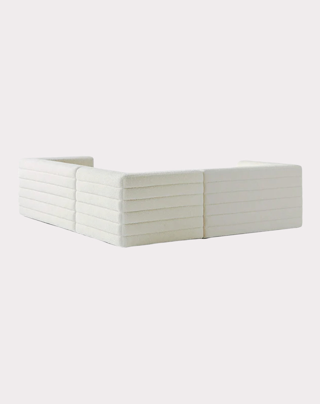 STRATO 3-PIECE L-SHAPED WHITE BOUCLE SECTIONAL SOFA
