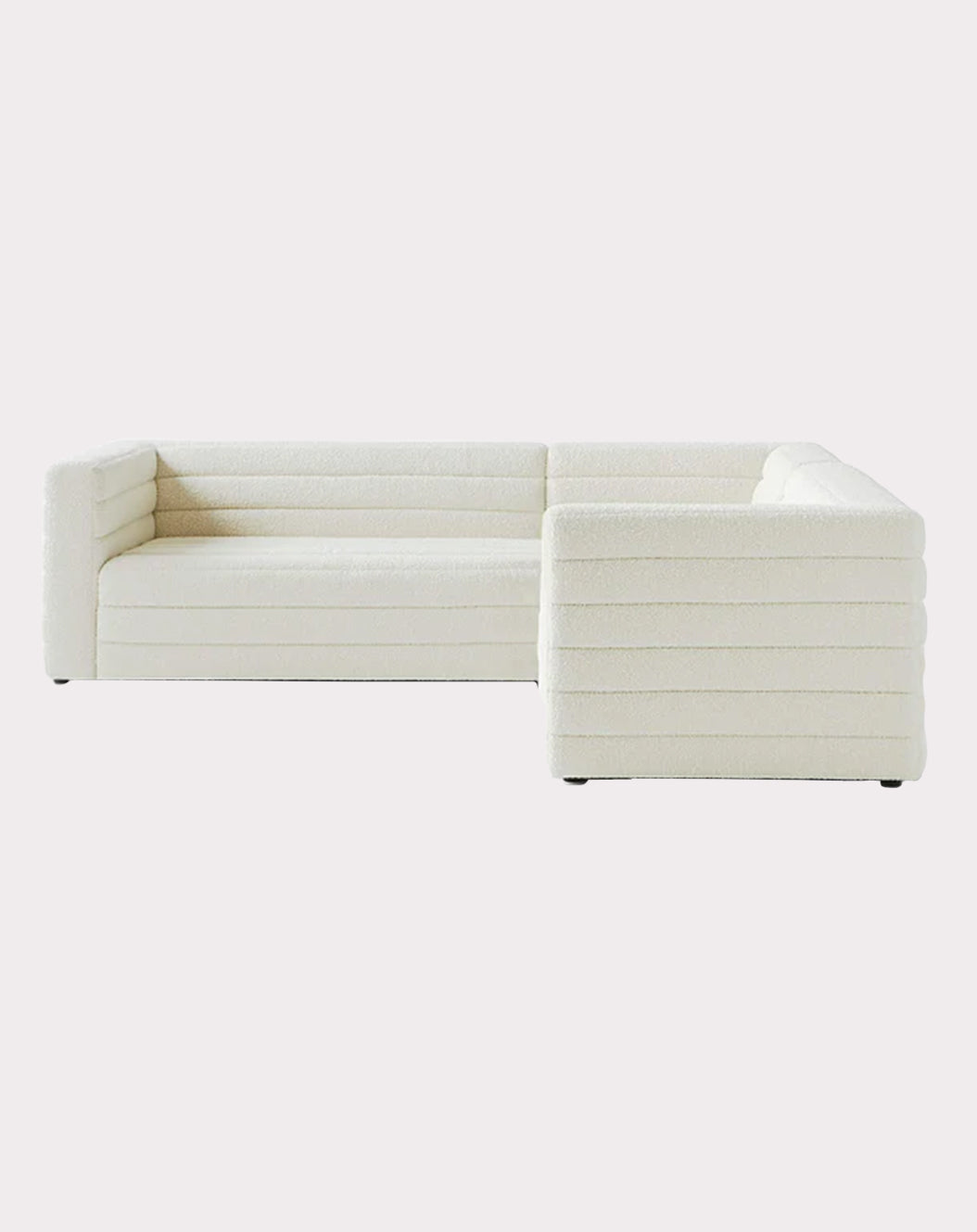STRATO 3-PIECE L-SHAPED WHITE BOUCLE SECTIONAL SOFA